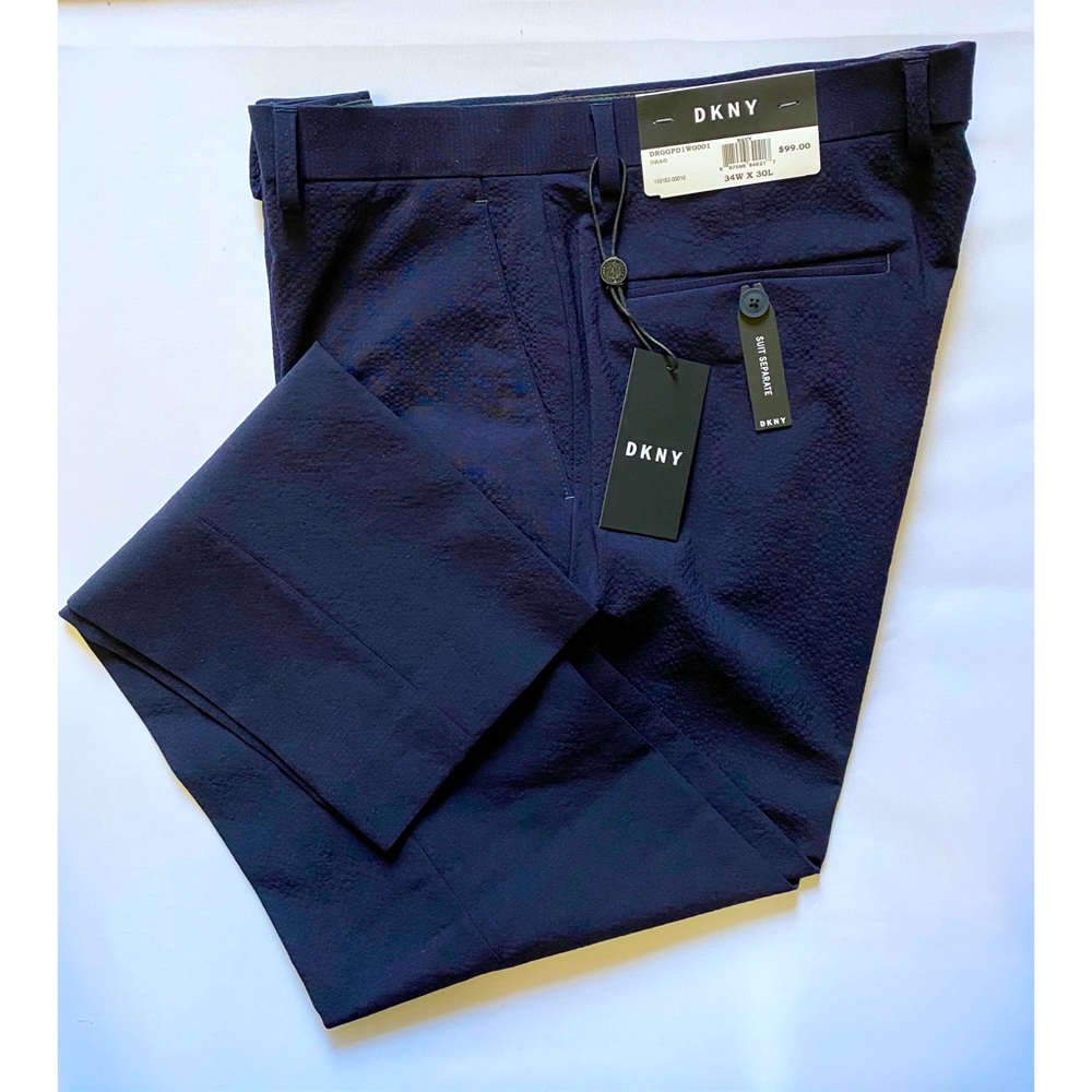 NWT DKNY Navy Seersucker Dress Pants